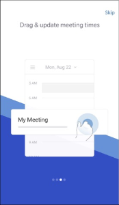 Image of the drag and update meeting screen