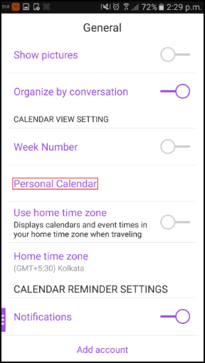 图像放大e of iOS general settings with personal calendar feature